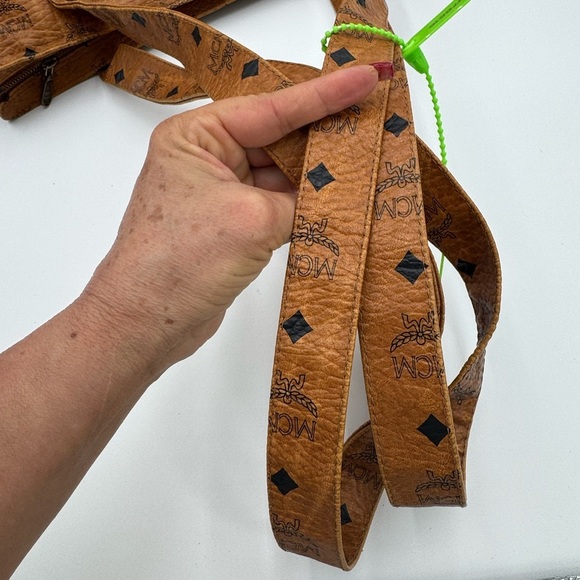 MCM Vintage Visetos Monogram Cognac Large Shopper Tote Carryall Shoulder Bag EUC - Picture 8 of 17